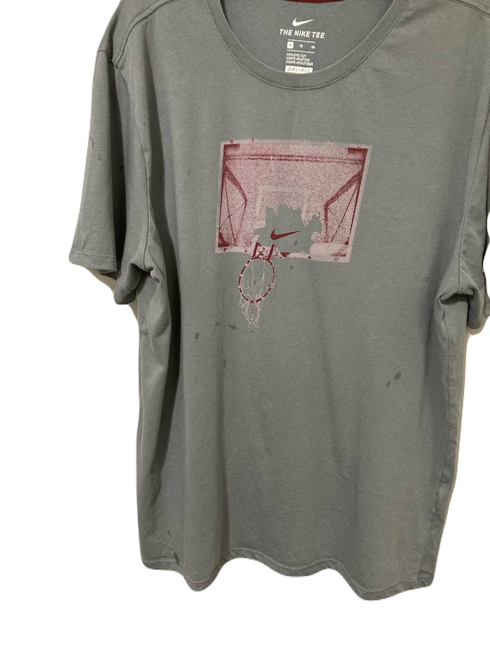 Nike Gray Tee with Maroon Graphic